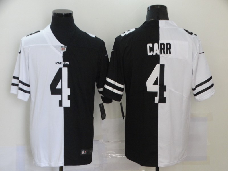 Men's Las Vegas Raiders Derek Carr #4 Black/White Jersey